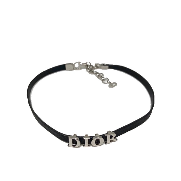 Vintage Christian Dior Leather Choker/Bracelet Set - Picture 2 of 5